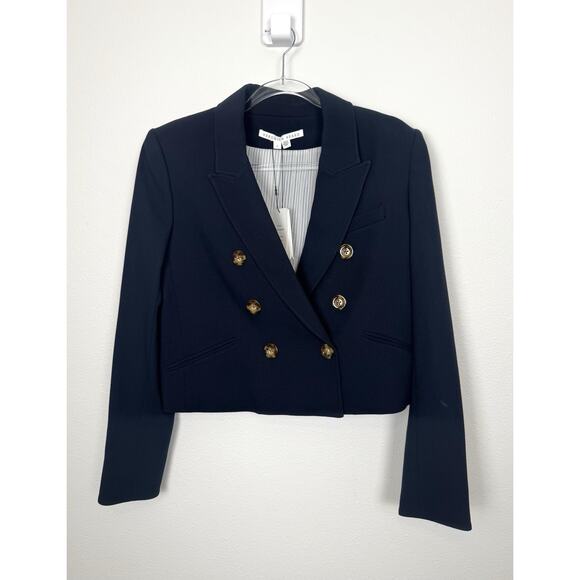 Veronica Beard Jackets & Blazers - Veronica Beard Blazer Navy Blue Navis Cropped Dickey Jacket Womens 12 NWT